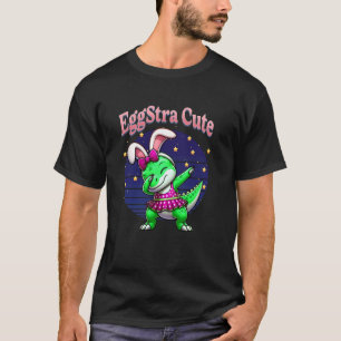 T-shirt Filles T Rex Dinosaure Lapin de Pâques Dabbing Egg