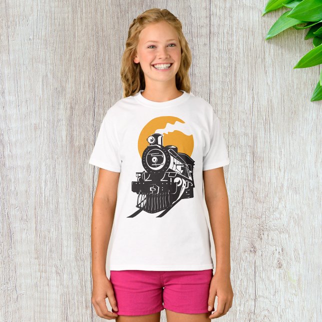T-Shirt Filles Train à Vapeur (Créateur téléchargé)