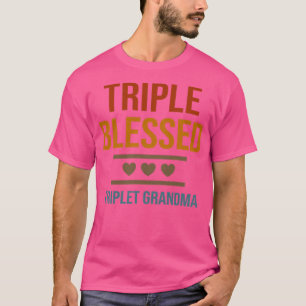T-shirt Filles Triple Bienheureux Triplet Grandma Grandkid