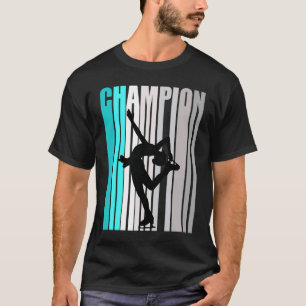 T-shirt Filles Turquoise Champion de patinage sur glace T