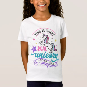 T-Shirt Filles Unicorn Chemise, Cute Real Unicorn
