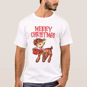 T-shirt Filles Vintage Reindeer de Noël Bébé Cerf
