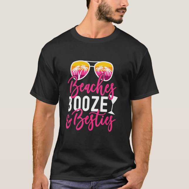 T-shirt Filles Voyage Filles Week-end Amis Plages Booze &  (Devant)