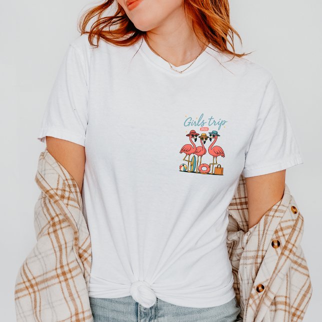 T-shirt Filles Voyage Flamant rose Conception de la taille (Créateur téléchargé)