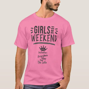 T-shirt Filles Week-end 2021 Girls Road Trip 2021 Bonjour 