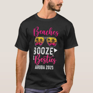 T-shirt Filles Week-end Voyage Aruba 2025 Plages Booze Bes