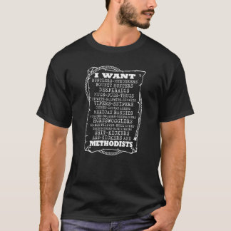 T-shirt Film Blazing Saddles je veux des méthodistes