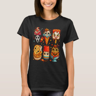 T-shirt Film d'horreur Popsicle d'été Halloween Crème glac