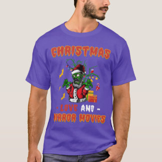T-shirt Film d'horreur Zombie Déplaisant Père Noël Noël Am