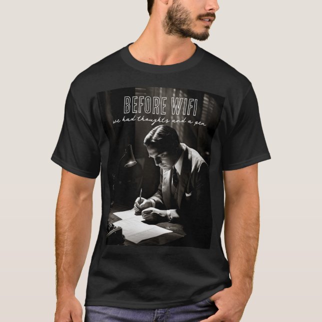 T-shirt Film-Noir 1930 - Avant WiFi - Réflexions Et Stylo (Devant)