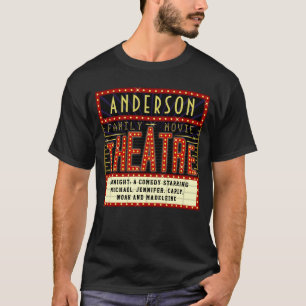 T-shirt Film Theatre Marquee Home Cinéma   Nom personnalis