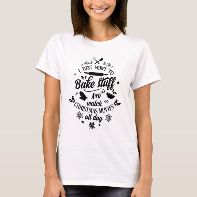 T-shirt FILMS DE NOËL & CUISSON Écriture de vacances Moder (Devant)
