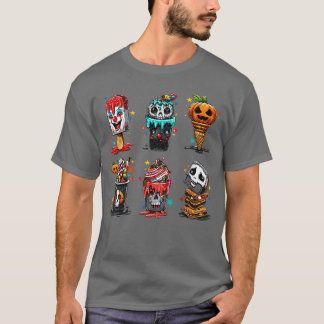 T-shirt Films d'horreur Été Glace Halloween Glace à l'eau