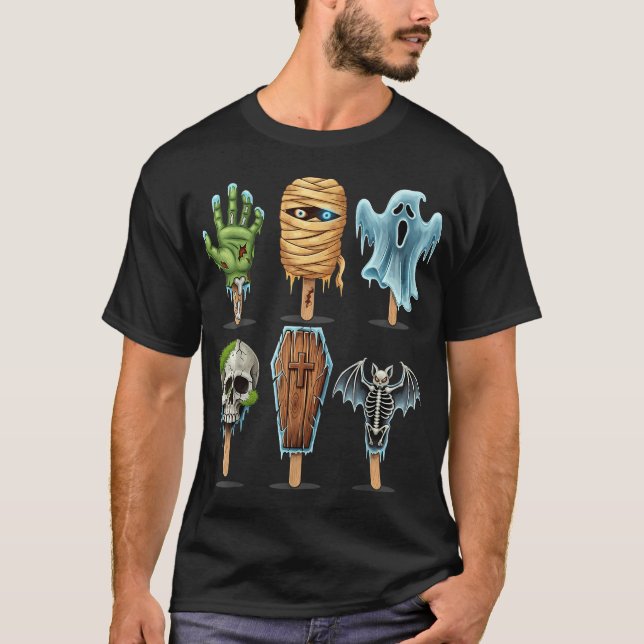 T-shirt Films d'horreur Summerween Popsicle d'été Hallowee (Devant)