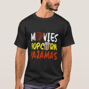 T-shirt Films Funny Popcorn Pyjamas Famille Film Nuit Mo