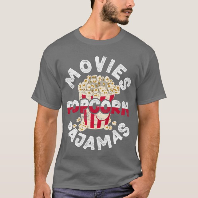 T-shirt Films Popcorn Pyjamas Cadeau Funny Popcorn ami (Devant)
