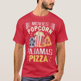 T-shirt Films Popcorn Pyjamas Pizza Film Soirée Lover23