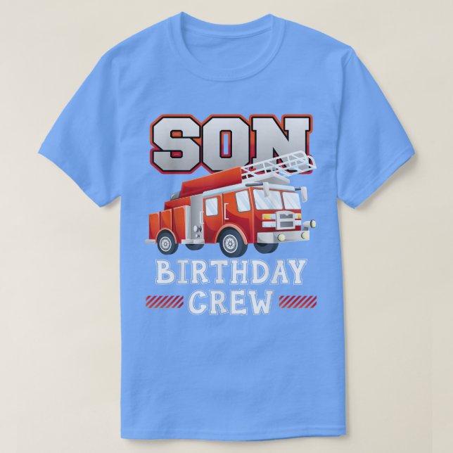 T-shirt Fils Birthday Crew Fire Truck Pompier Famille Ma (Design devant)