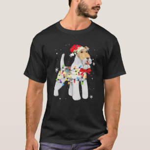 T-shirt Fils de cheveux Fox Terrier Chien Noël Feu de No