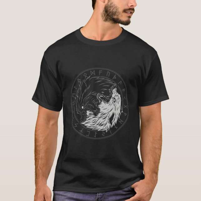 T-shirt Fils De Fenrir Skã (Et I Ying Yang Wolf) (Devant)
