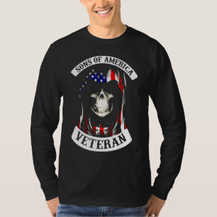 T-shirt Fils De L'Amérique Vétéran Crâne Américain Vétéran