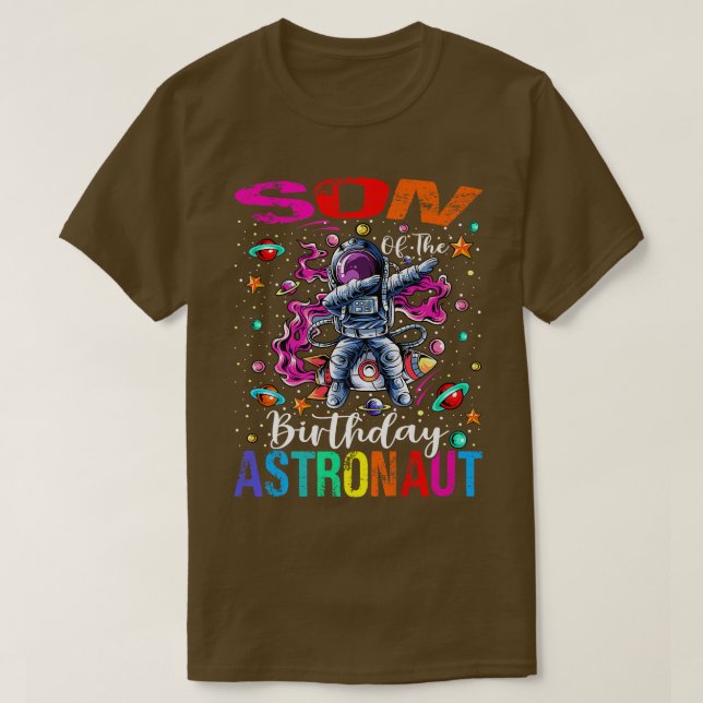 T-shirt Fils De L'Anniversaire Astronaut Garçon Thème Espa (Design devant)