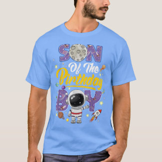T-shirt Fils De L'Anniversaire Garçon Astronaut Matching F