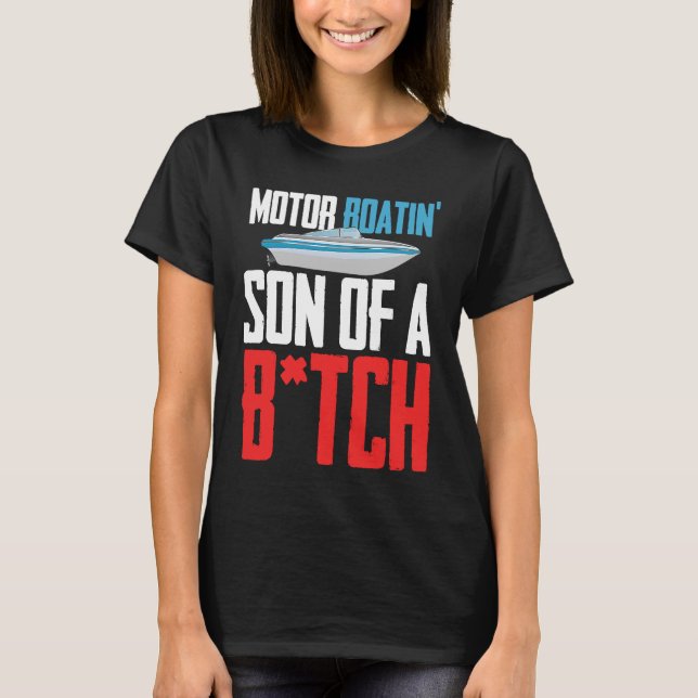T-shirt Fils De Motorbotte D'Un Bateau De Ponton De Btch (Devant)