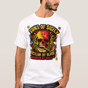T-shirt Fils de Sicile Sicilien par Blood American par Bir
