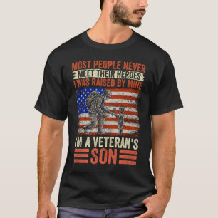 T-shirt Fils de vétéran, j'ai été élevé par mon héros, pap