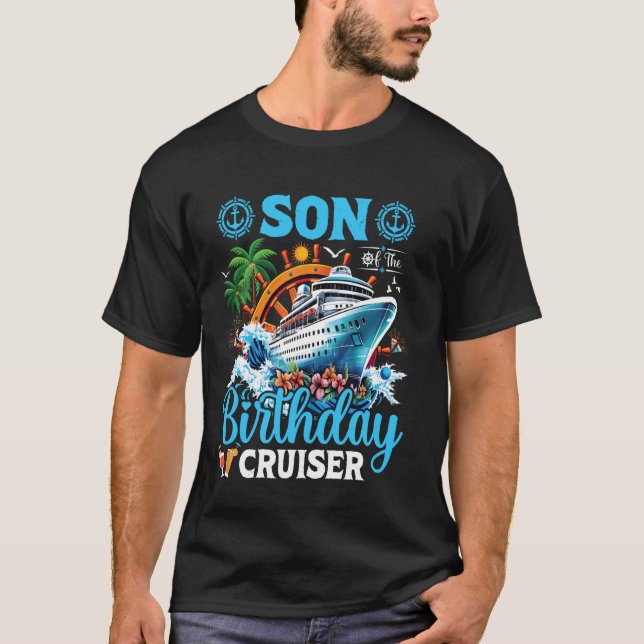T-shirt Fils du bateau de croisière d'anniversaire P (Devant)