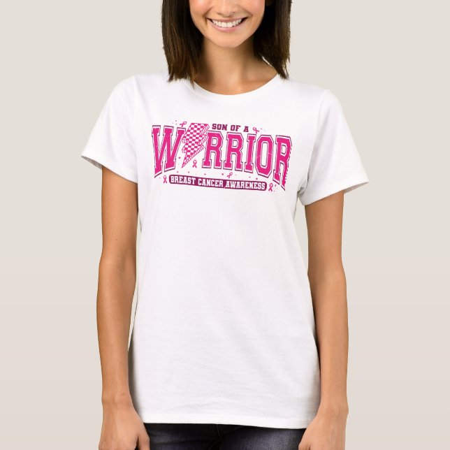 T-shirt Fils d'un guerrier Mois de sensibilisation au canc (Devant)