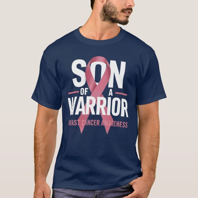T-shirt Fils D'Un Guerrier Sensibilisation Au Cancer Du Se (Devant)