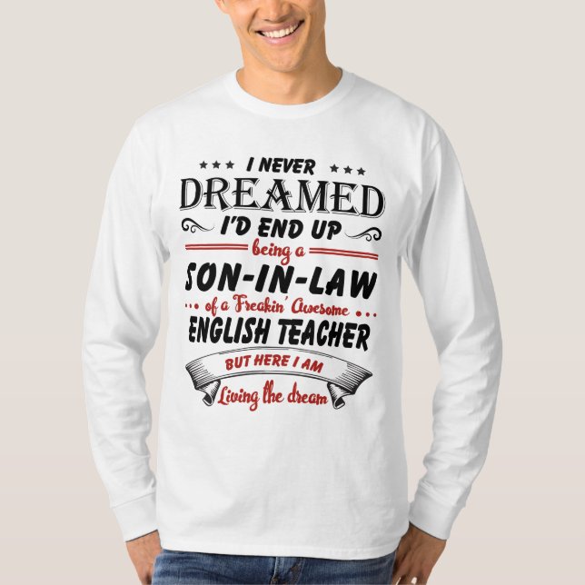 T-shirt Fils En Droit De L'Enseignant Anglais Awesome (Devant)
