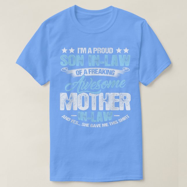 T-shirt Fils Fier Fier FilsEn Droit D'Une Mère FouJe (Design devant)