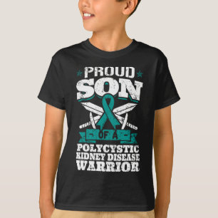 T-shirt Fils Fiers D'Un Guerrier Polykystique De Maladie D