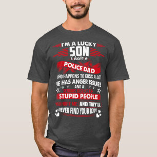 T-shirt Fils Lucky De La Police Papa Fier Police T Shirts