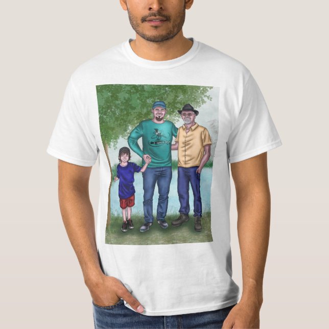 T-shirt Fils, père et grand-père, Commission de l'artisana (Devant)