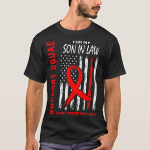 T-shirt Fils Rouge Beau-père Maladie Cardiaque Sensibilisa