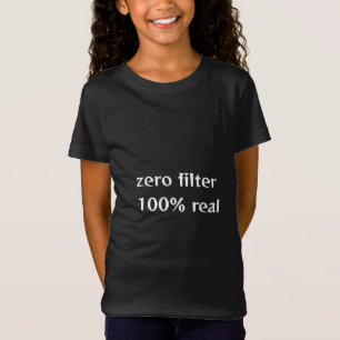 T-Shirt filtre zéro, 100 % réel en noir