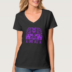 T-shirt Fin Alz Je Porte Violet Alzheimer Sensibilisation