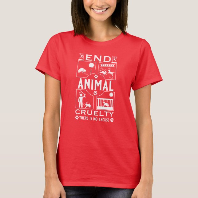 T-shirt Fin de la cruauté animale (Devant)