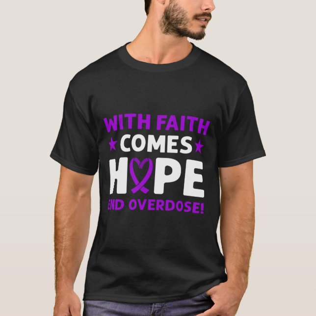 T-shirt Fin de l'overdose ! Ruban violet. Sensibilisation  (Devant)
