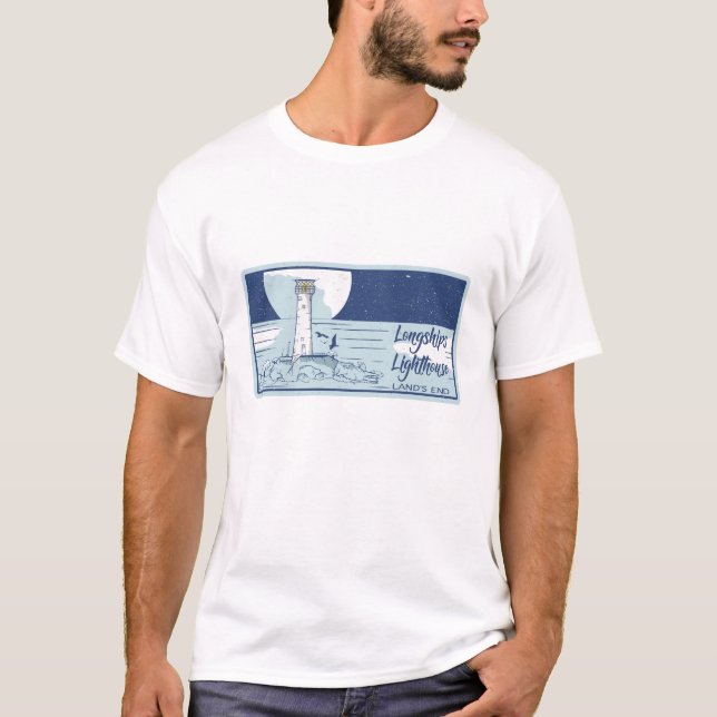 T-shirt Fin des terres du phare de Longships (Devant)