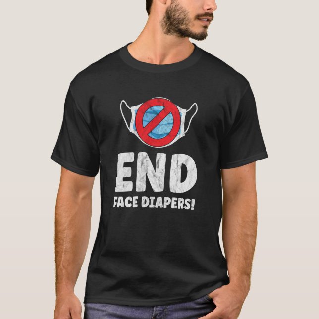T-shirt Fin Diapeurs de visage drôle Masque dire (Devant)