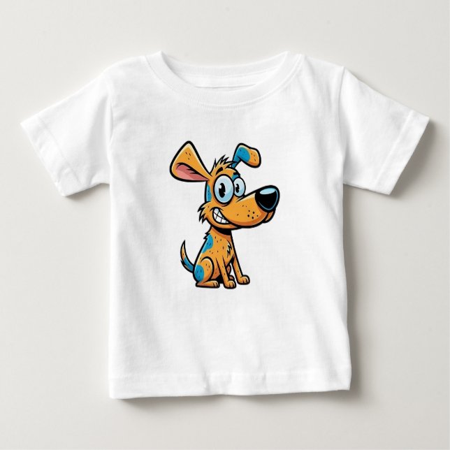 T-shirt fin en jersey pour bébé chiot joueur (Devant)