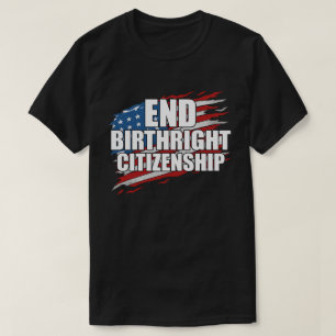 T-shirt Fin Typographie Patriotique Droit De Naissance