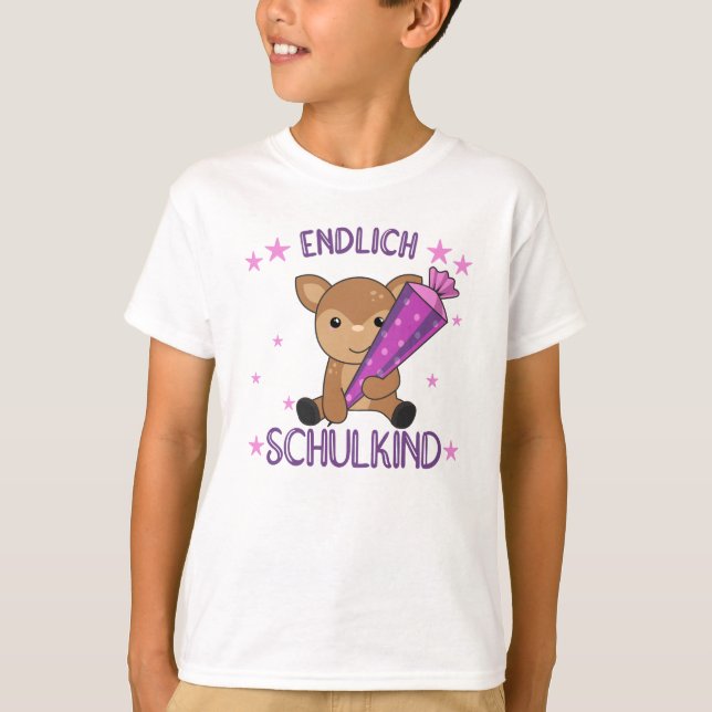 T-shirt Finalement Schokind Deer School Bag School (Devant)