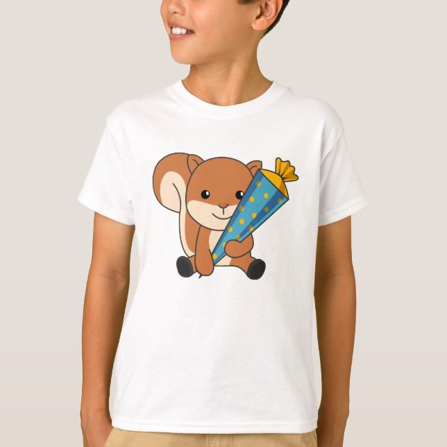 T-shirt Finalement School Squirrel School Bag School (Devant)