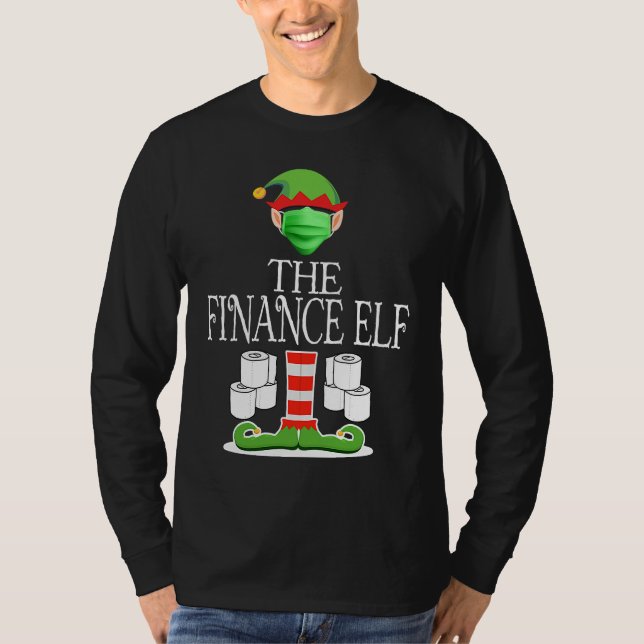 T-shirt Finance Elf wearing Mask Toilet Paper Christmas (Devant)